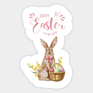 Happy easter with bunny Sticker